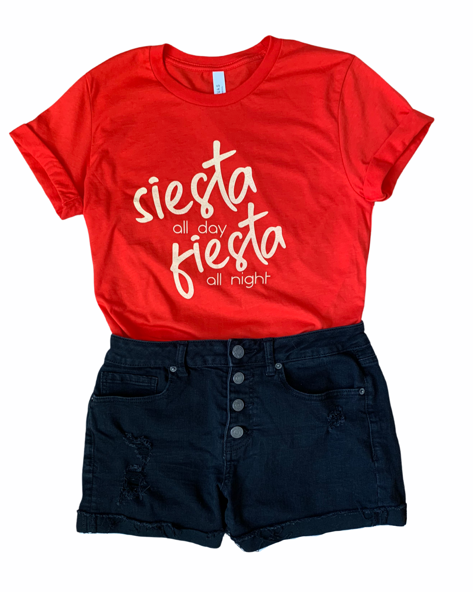 siesta, fiesta, sleep all day, party all night, red shirt, festive shirt, party party party